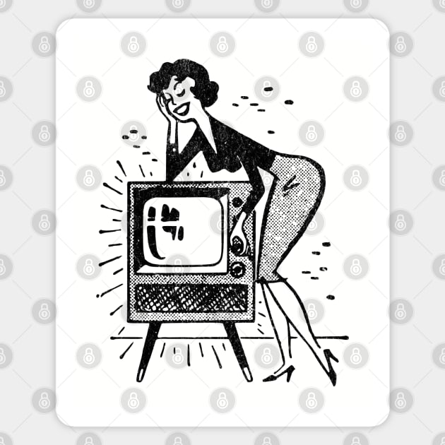 Retro Television Advertisement Vintage 50s TV Graphics Magnet by Yesteeyear